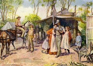 Entregando cartas en el campo australiano