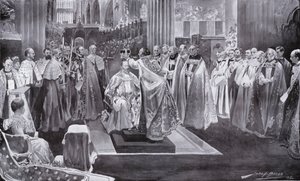 La coronación del rey Eduardo VII por el arzobispo de Canterbury, Abadía de Westminster, Londres, 1902 de John Henry Frederick Bacon