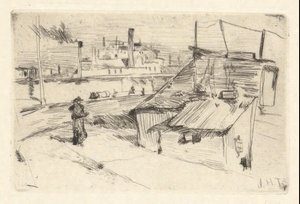 Chabolas de Bridgeport de John Henry Twachtman