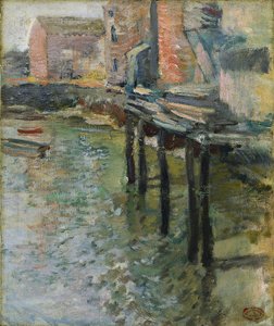 Muelle abandonado El viejo molino en Cos Cob de John Henry Twachtman