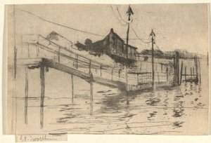 escena del muelle de John Henry Twachtman
