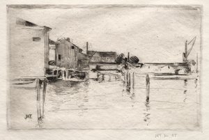 El Muelle, Bridgeport, Connecticut de John Henry Twachtman