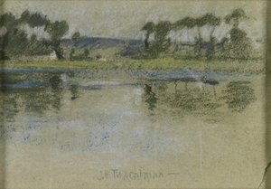 Árboles al otro lado del río de John Henry Twachtman