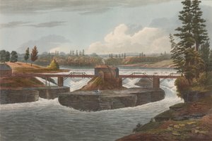 Glenns Falls No. 6 del Portafolio del Río Hudson, 1822 de John Hill