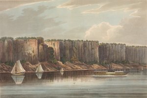 Los Palisades No. 19 de La Cartera del Río Hudson, 1823-24 de John Hill