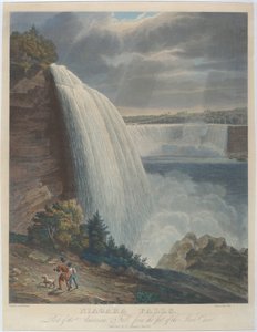 Cataratas del Niágara desde el pie de la escalera de John Hill, after William James Bennett