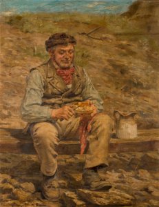 Obrero comiendo almuerzo, 1886-87 de John Hodgson Campbell
