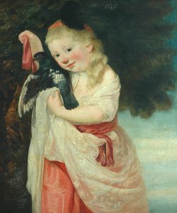 Niña con un Pájaro de John Hoppner