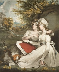 Las Hijas de Sir Thomas Frankland, Bart., grabado y pub. por William Ward, 1797 de John Hoppner