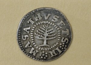 Shilling del Árbol de Pino, 1667-1682 (plata) de John Hull