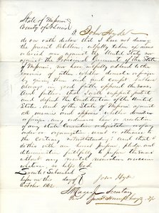 Juramento de lealtad de John Hyde de Missouri, Condado de St. Louis de John Hyde