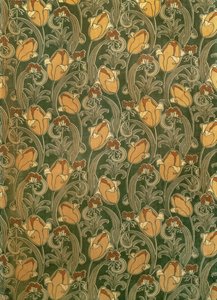 Tulipanes, diseño para The Silver Studio, c.1898 (pana impresa) de John Illingworth (attr. to) Kay