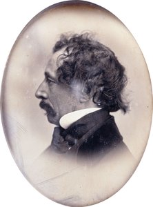 Retrato de perfil de un caballero, identificado como Charles Dickens, c.1853-1855