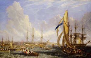 Escena marítima frente a Plymouth (Inglaterra), en agosto de 1815. Óleo sobre lienzo