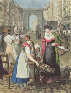 La pequeña vendedora de frutas, 1822 de John James Chalon
