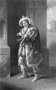 Edmund Kean en Ricardo III, Acto IV, Escena IV, de William Shakespeare (1564-1616) grabado por C. Turner de John James Halls