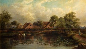 Granja en Wood Lane, Handsworth, 1850-1908 de John Joseph Hughes