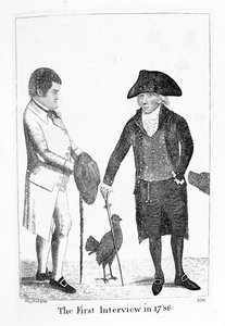 La Primera Entrevista en 1786 entre Diácono Brodie y George Smith, 1788 de John Kay