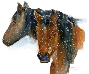Caballos en invierno de John Keeling