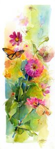 Zinnias y Mariposas de John Keeling
