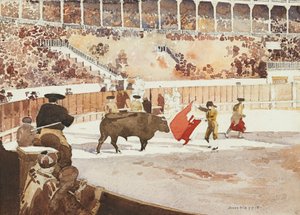 La corrida de toros (acuarela) de John Keppie
