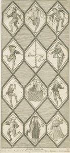 Ventana de Vidrio de Betley - Bailarines Morris: grabado