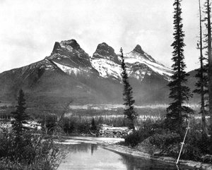 Las Tres Hermanas, Canmore, Ferrocarril del Pacífico Canadiense, 1893 de John L. Stoddard