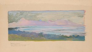 La isla de Moorea vista desde el estrecho de Tahití de John La Farge