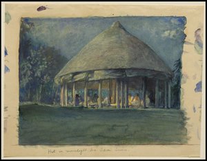 Cabaña a la luz de la luna, Iva, Savaii, octubre de 1890, 1890 de John La Farge or Lafarge