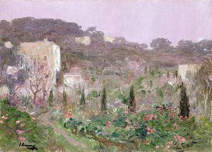 Un jardín en el sur de Francia (óleo sobre lienzo) de John Lavery