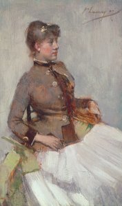 Retrato de una dama sentada, 1887 de John Lavery