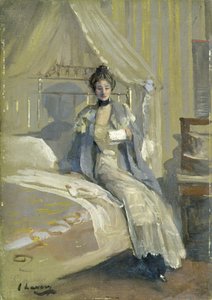 La carta (óleo sobre cartón fresado) de John Lavery