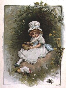 Little Miss Muffet, de un libro ilustrado de rimas infantiles de John Lawson