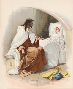 La resurrección de la hija de Jairo (litografía en color) de John Lawson