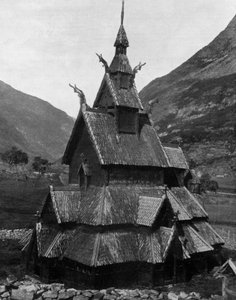 Iglesia de madera de Borgund en Noruega (siglo XII)