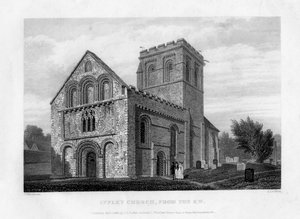 Iglesia de Iffley desde el suroeste, Oxford, 1834