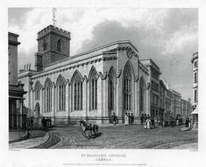 Iglesia de St. Martins, Carfax, Oxford, 1835 de John Le Keux