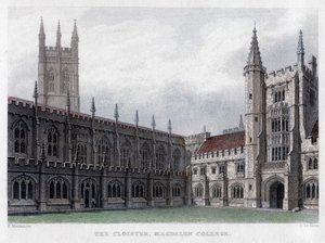 El claustro, Magdalen College, Universidad de Oxford, siglo XIX