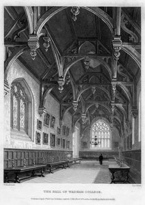 El Salón del Wadham College, Universidad de Oxford, 1836 de John Le Keux