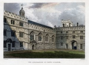 El Cuadrángulo del Jesus College, Universidad de Oxford, c1830s