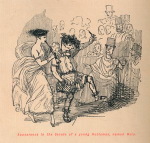Aparición en el Senado de un joven Noble, llamado Meto, 1852 de John Leech