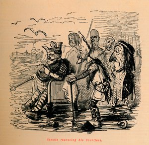 Canuto reprendiendo a sus cortesanos, c1860 de John Leech