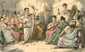 Cicerón denunciando a Catilina de John Leech