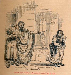 Deudor y acreedor - Embargo de bienes por una deuda, 1852 de John Leech