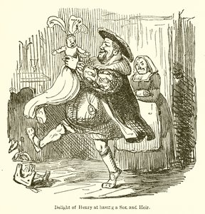 Delicia de Enrique al tener un hijo y heredero de John Leech