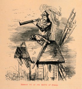 Eduardo III en la Batalla de Cressy de John Leech