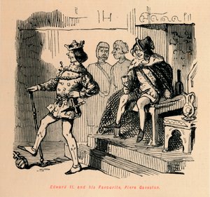 Eduardo II y su favorito, Piers Gaveston, c. 1860