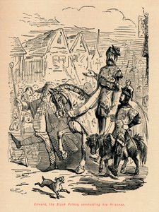 Eduardo el Príncipe Negro, conduciendo a su prisionero, c1860 de John Leech