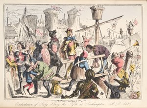 Embarque de Enrique V en Southampton, AD 1415, de The Comic History of England, pub. 1864 de John Leech