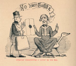 Ethelred despachando una carta por su hijo, c1860 de John Leech